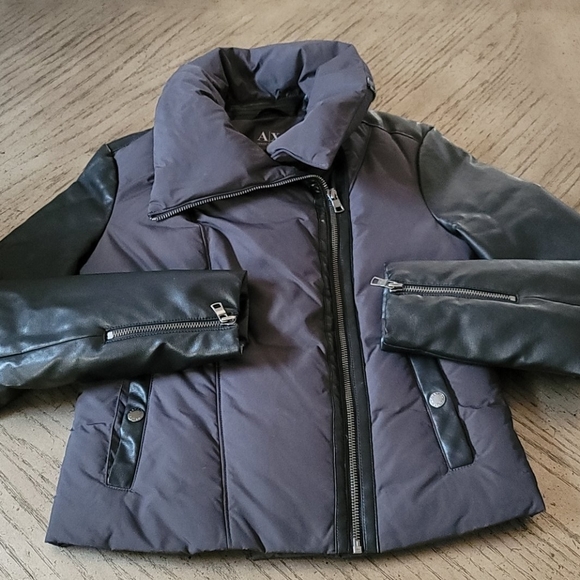 Armani Exchange Jackets & Blazers - Armani exchange puffer 2-4 leather jacket XXS